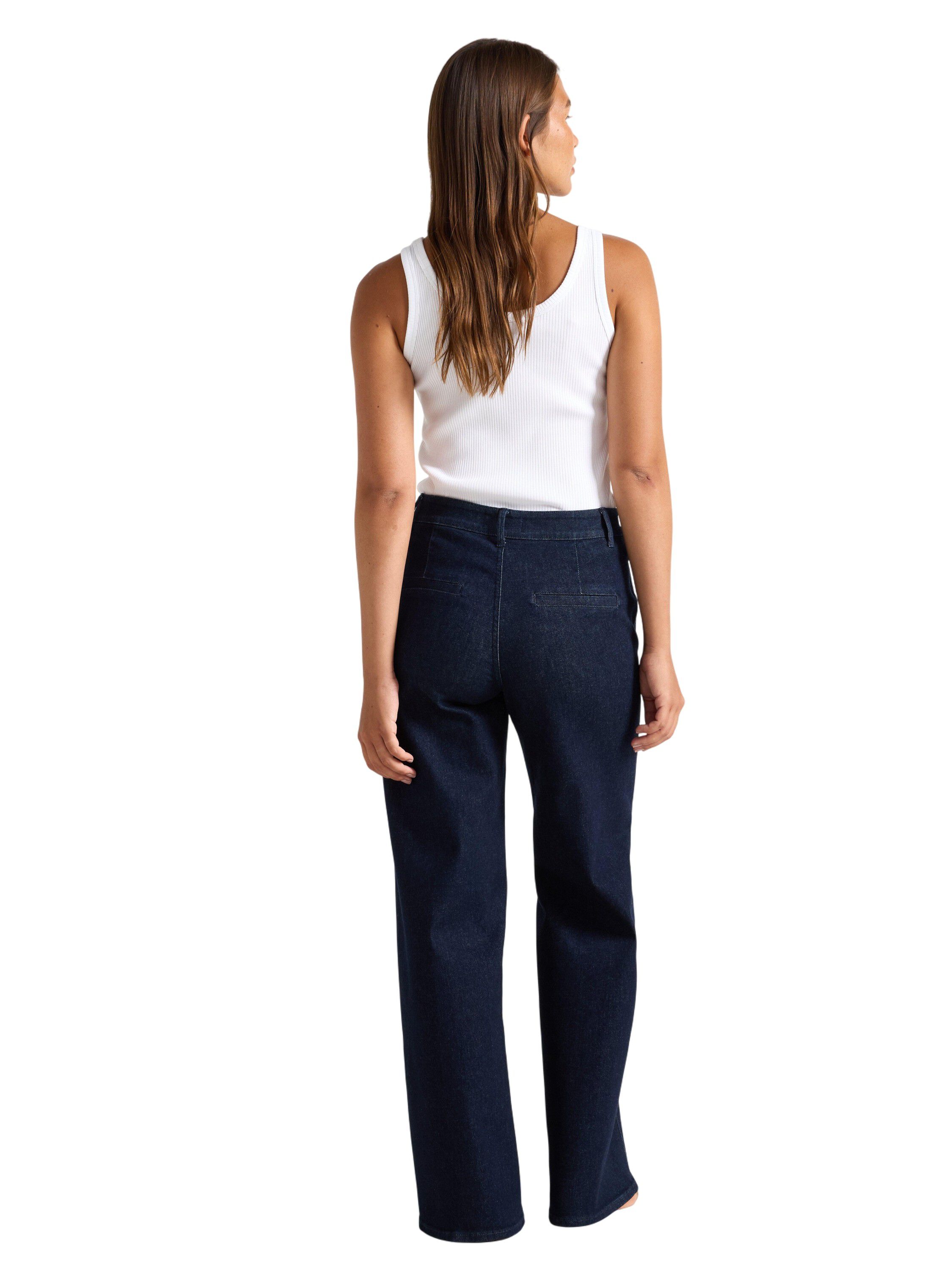 Trousers denim wide crease rin