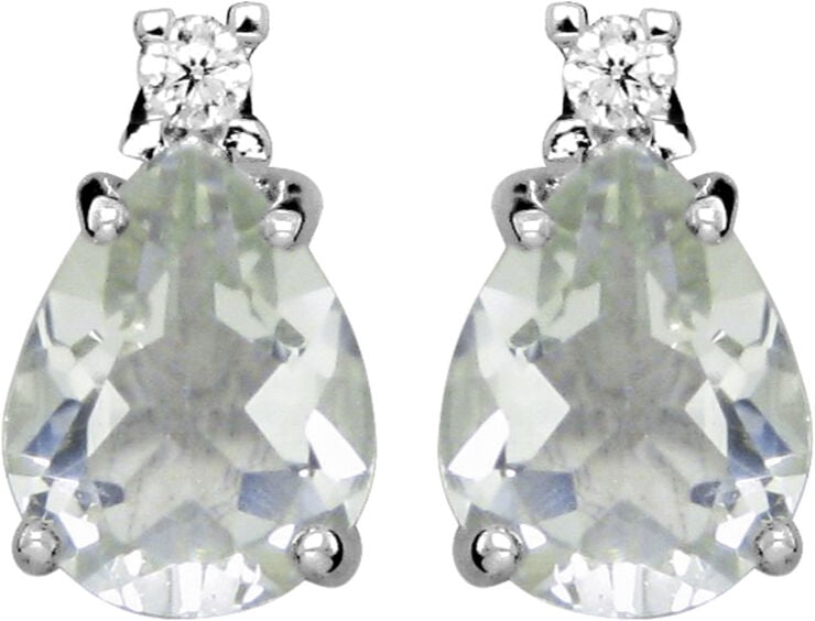 Green amethyst drop ørestikker