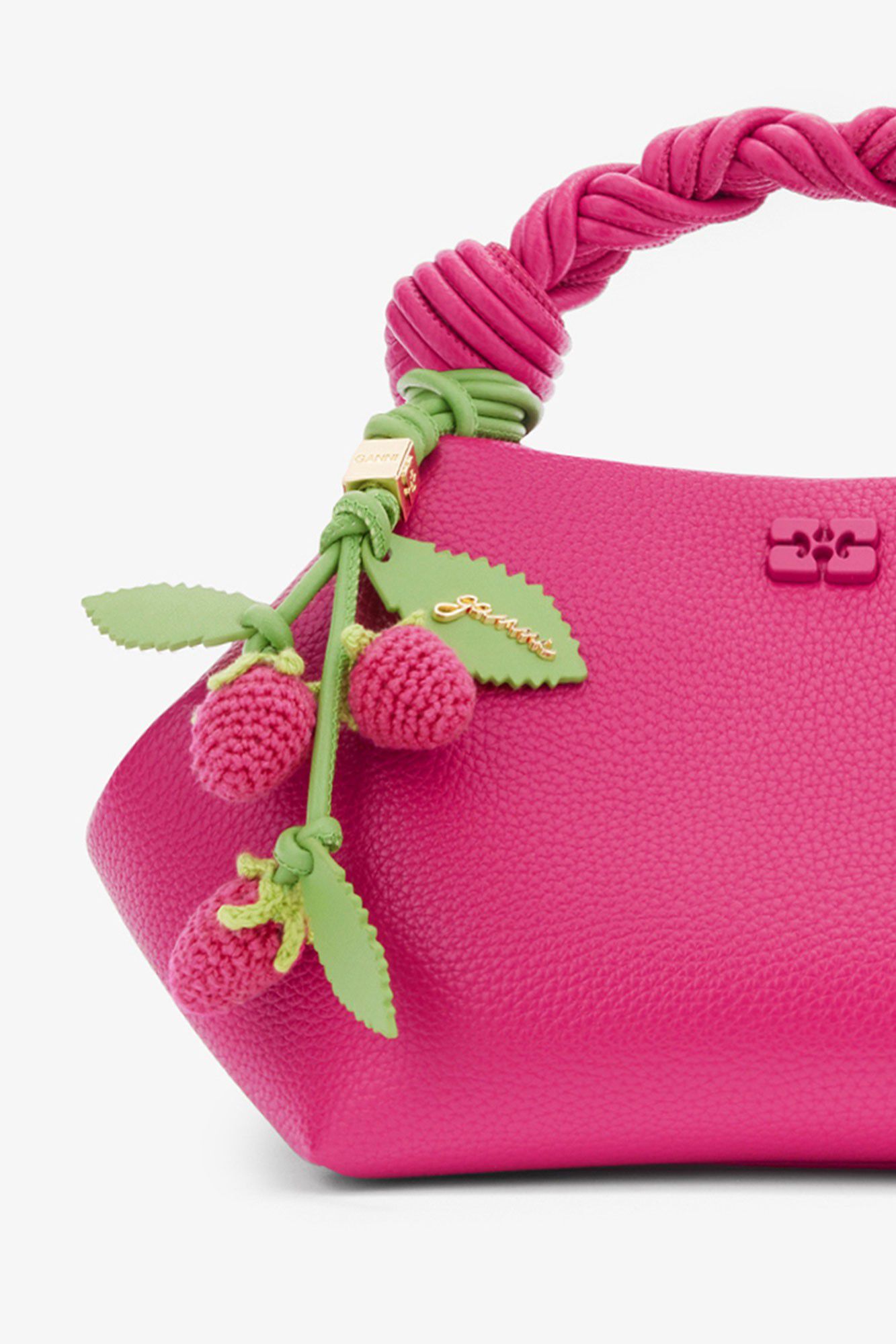 Raspberry Flower Bag Charm