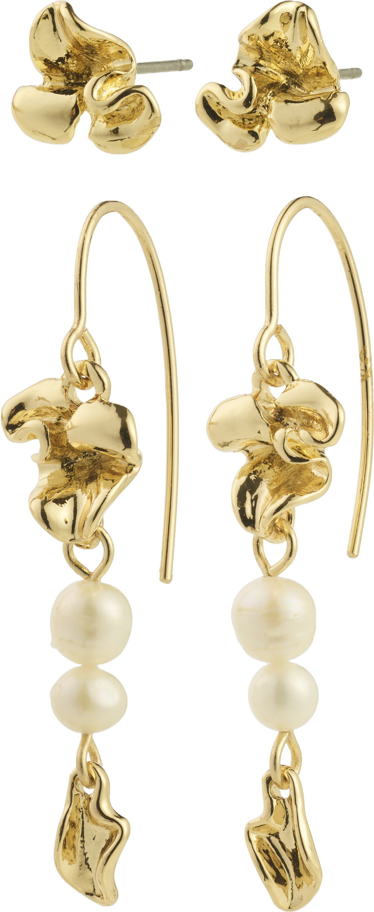 LUIS earrings 2-in-1 set, gold-plated