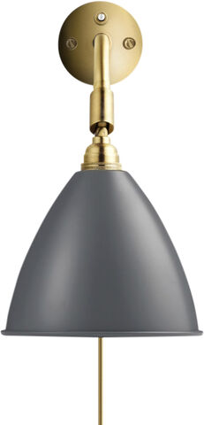 BL7 Wall Lamp - ¯16 (Base: Brass, Shade: Grey Semi Matt)