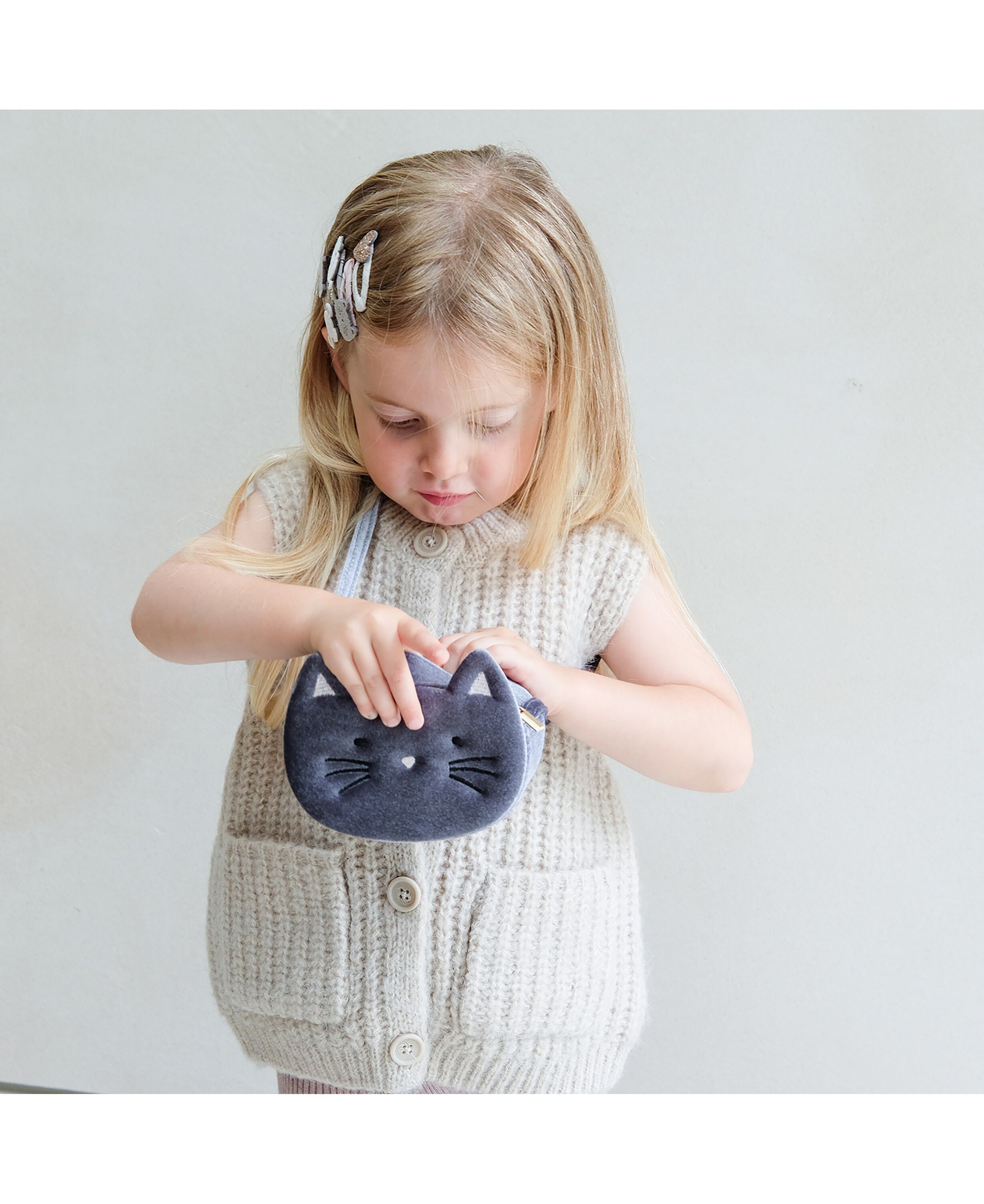 Mimi & Lula - Skuldertaske - Grey Kitty Cat