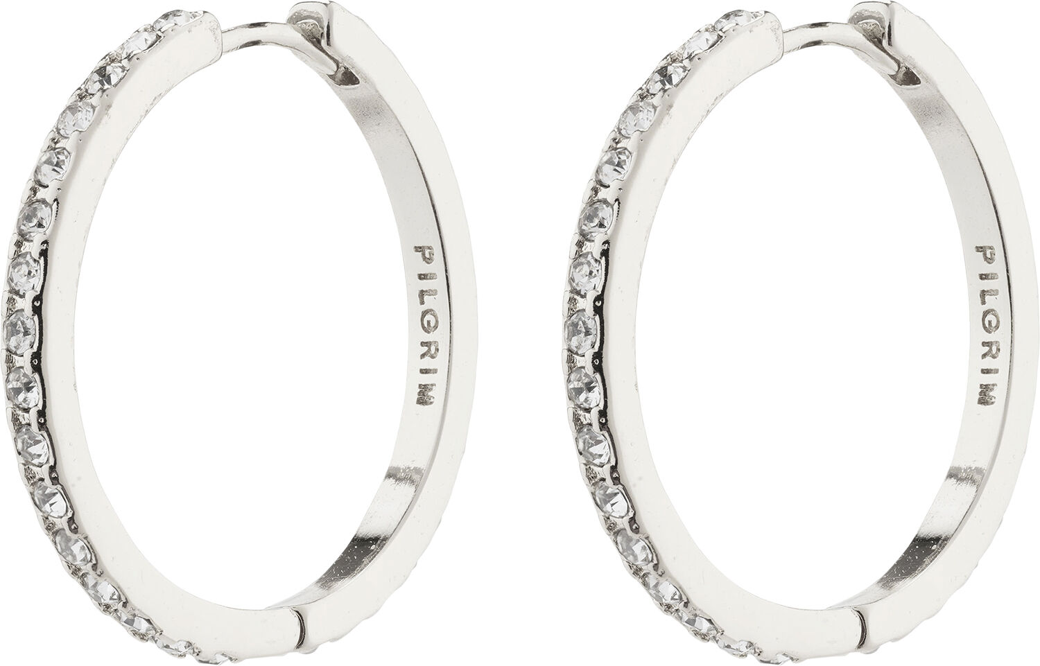 EBNA maxi crystal hoops silver-plated
