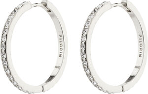 EBNA maxi crystal hoops silver-plated