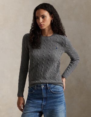 Cable Wool-Cashmere Crewneck Sweater