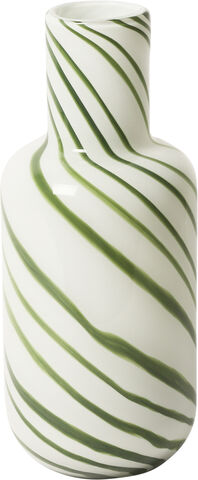 Vase, bolsje, grøn, 28,5xø12 cm