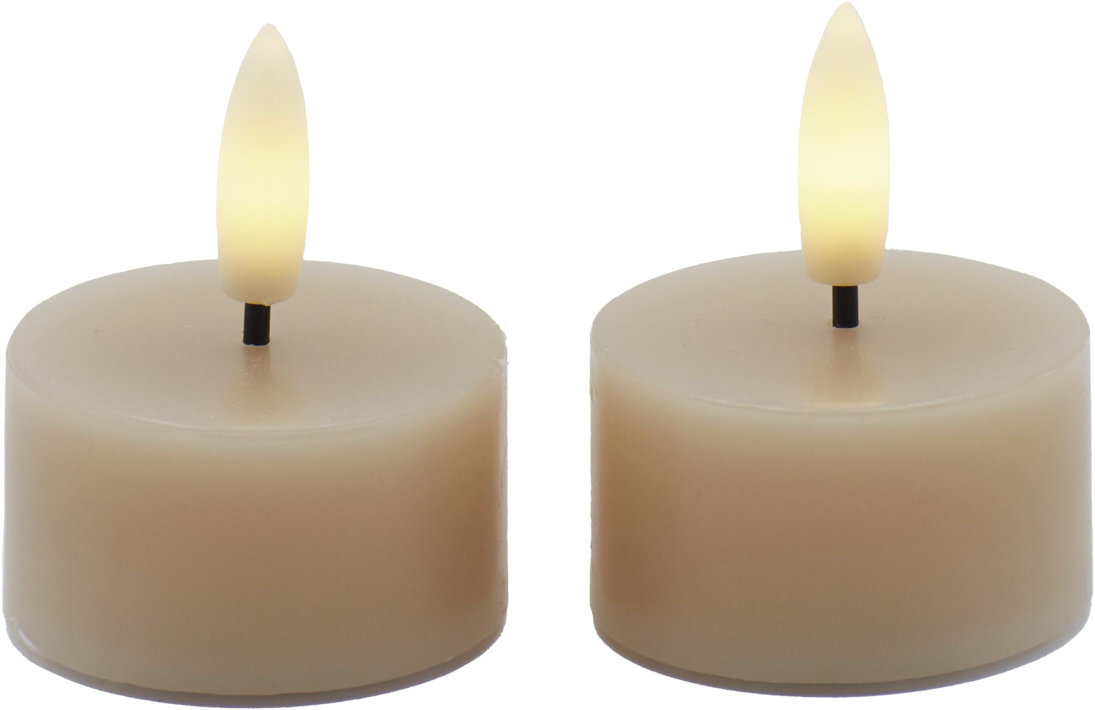Sille Fyrfadslys 2 stk. s&aelig;t, &Oslash;4,5XH2,2cm, Light Caramel