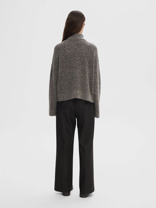 SLFSIA RAS LS ALPACA BLEND KNIT ZIPPER CARDIGAN