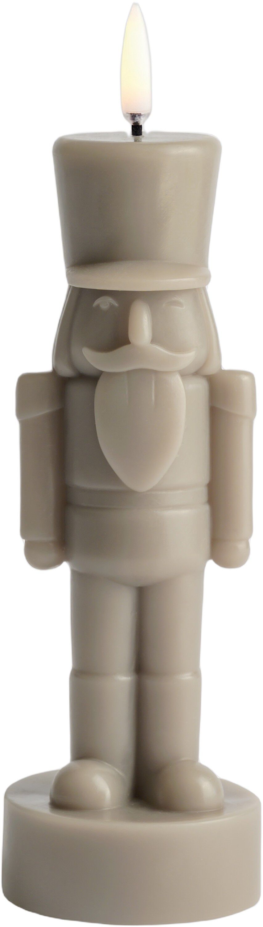 LED candle, Nutcracker, Sandstone, Smooth, 7x21 cm