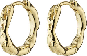EDDY recycled organic shaped small hoops gold-plated