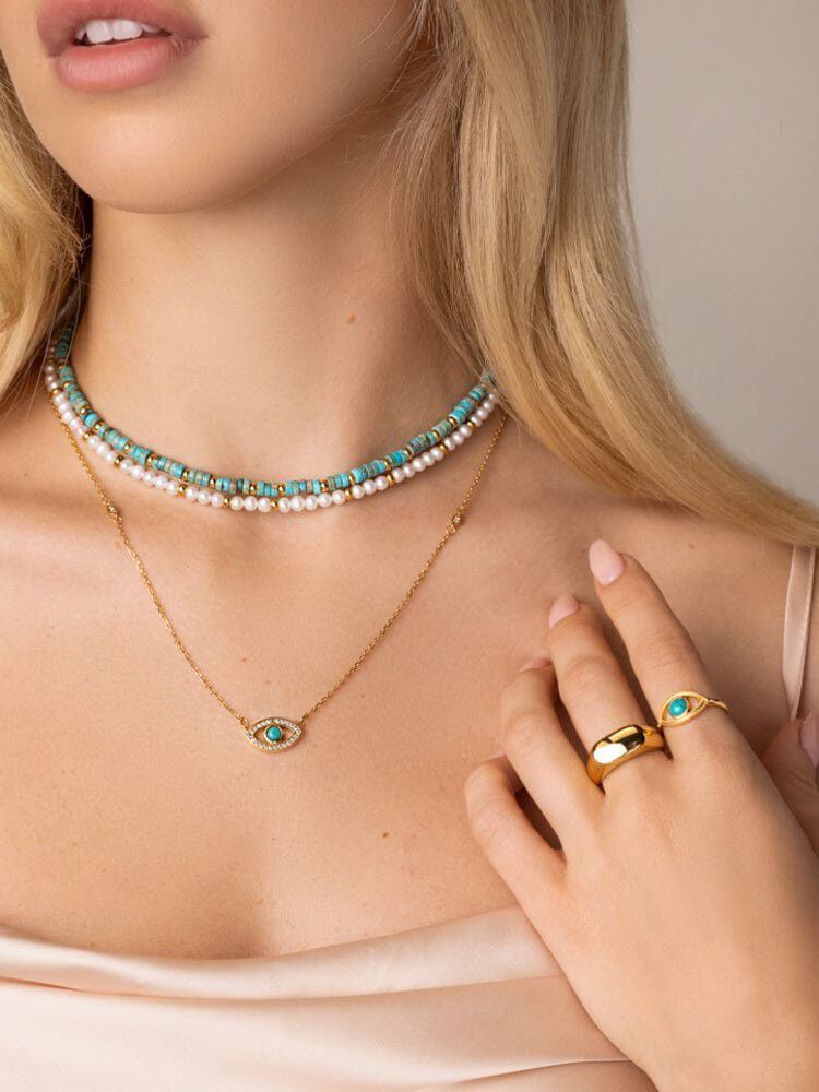 Women's Skyfall Turquoise Evil Eye Ring