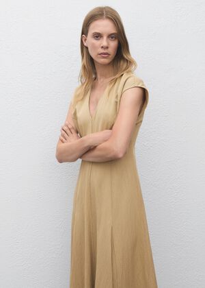 V-neck dress with stitching