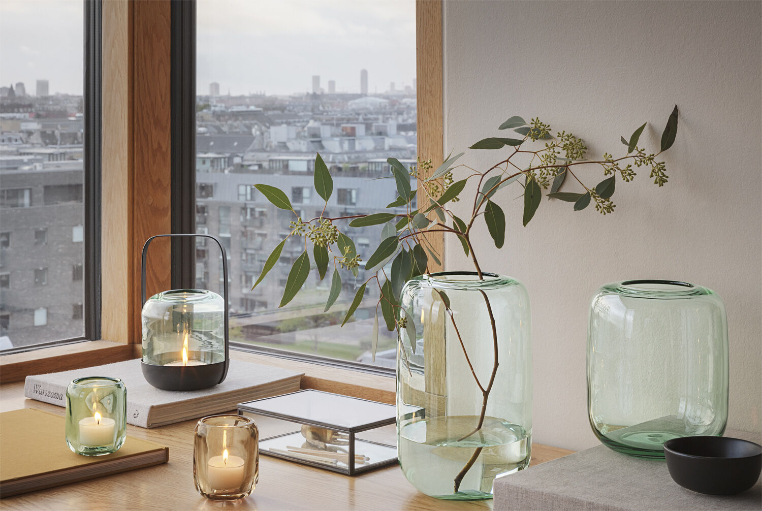 2 Acorn fyrfadsstager Lgreen