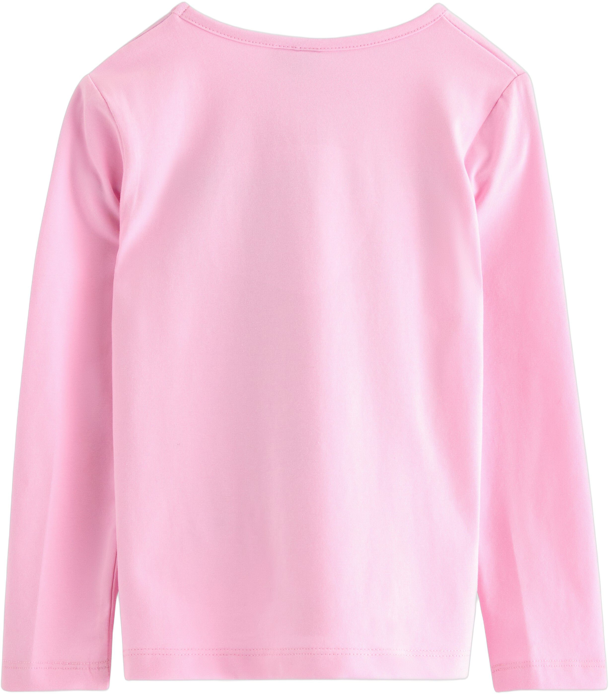 Top i bl&oslash;d bomuldsjersey med lange