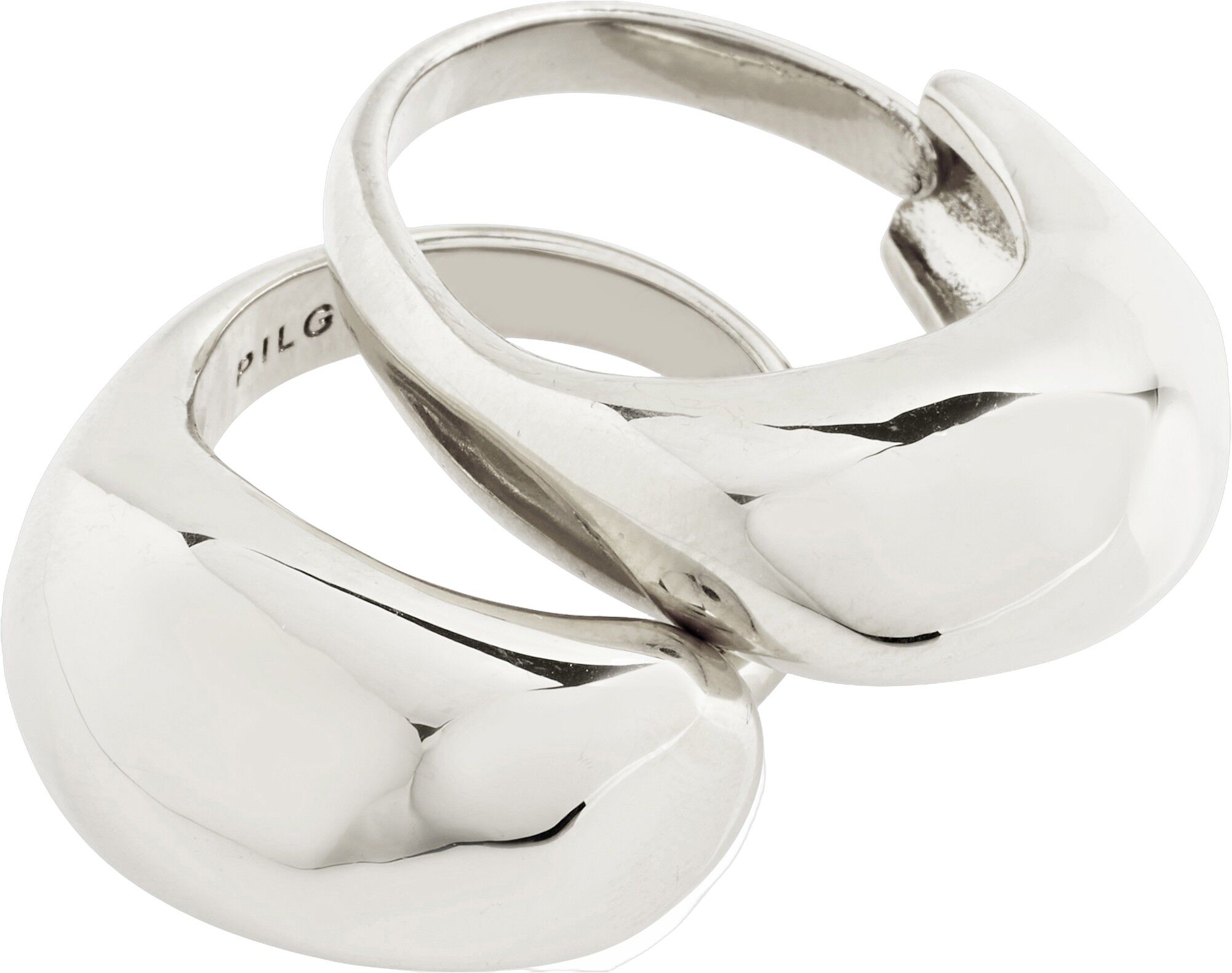 HARRISON rings, 2-in-1 set, silver-plated