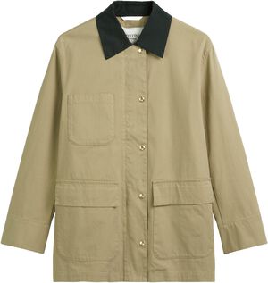 Canvas overshirt, patched pockets,