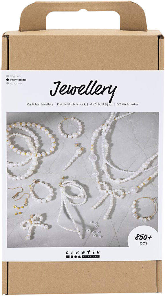 DIY Mix Smykker, Halsk&aelig;der, armb&aring;nd, &oslash;reringe, forgyldt, hvi