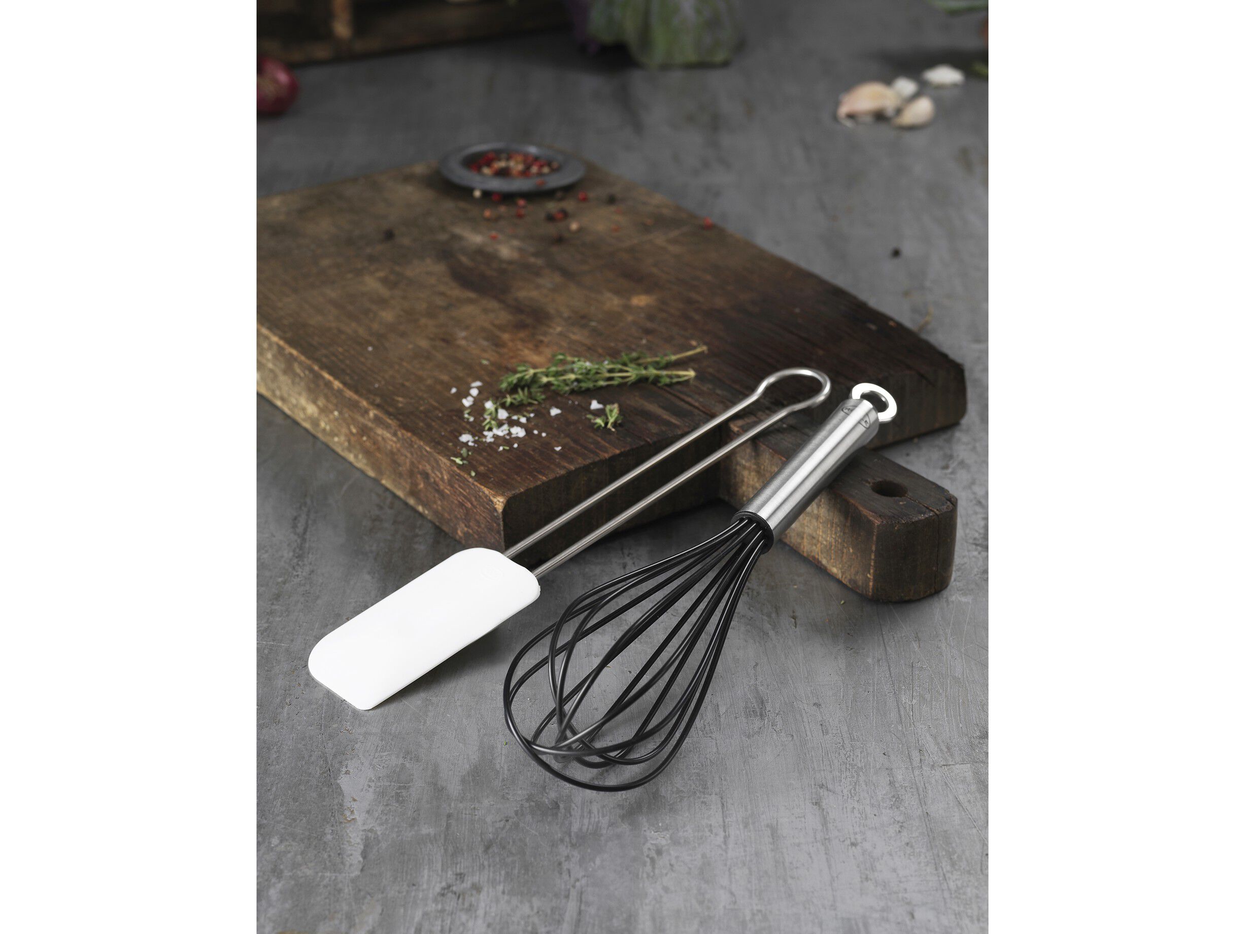 Spatel/slickepott smal 20 cm St&aring;l/Vit