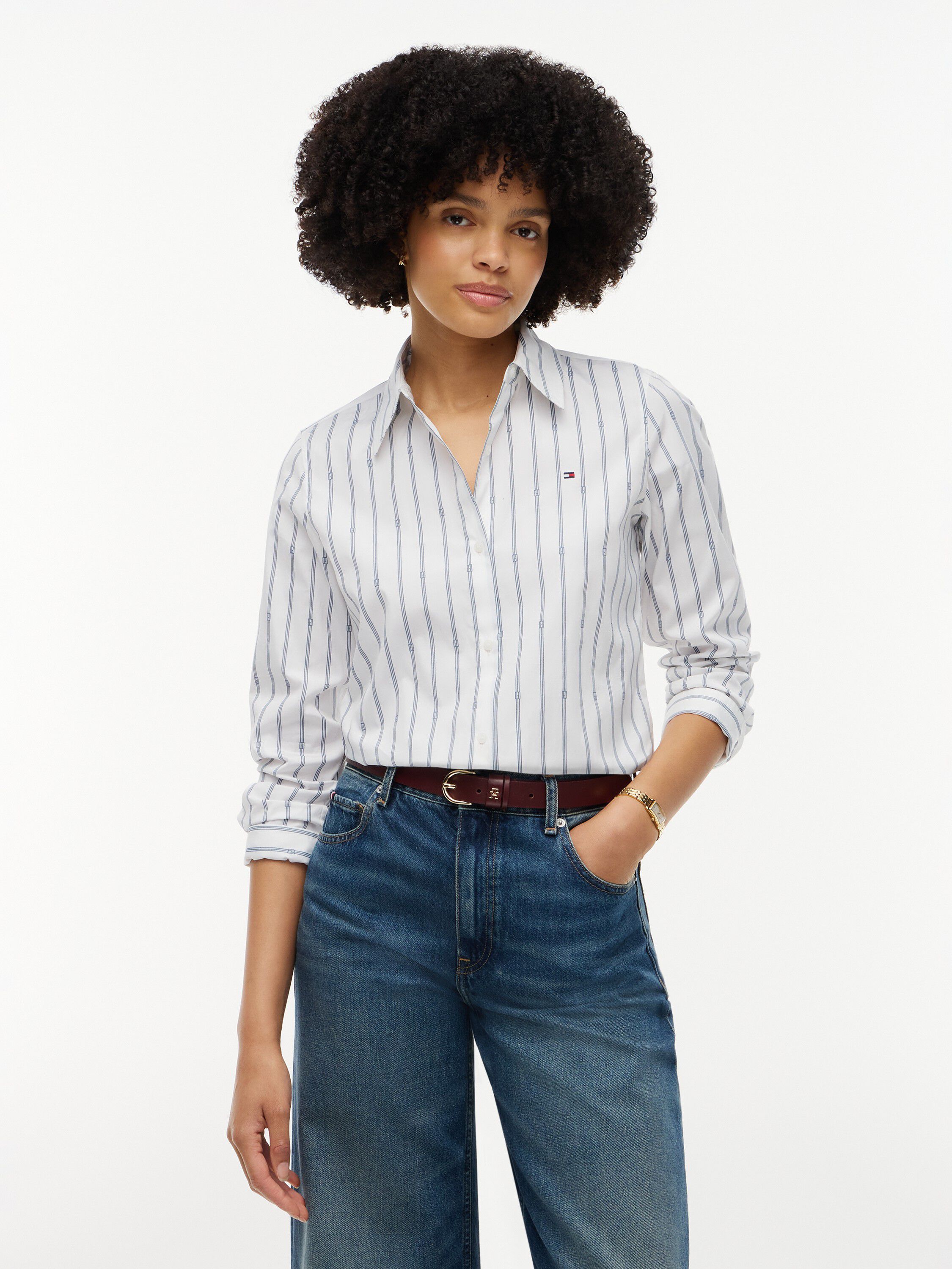 Regular Fit Flag Embroidery Poplin Shirt
