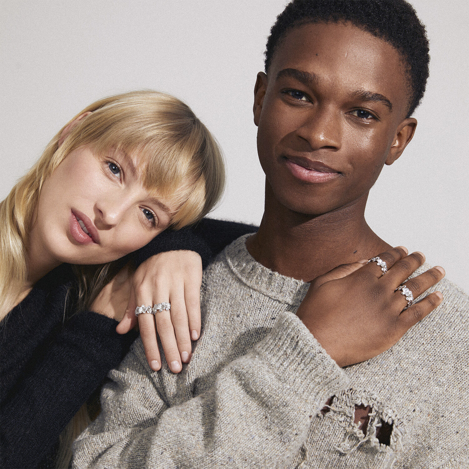 CHARMAINE recycled rings 2-in-1 set gold-plated