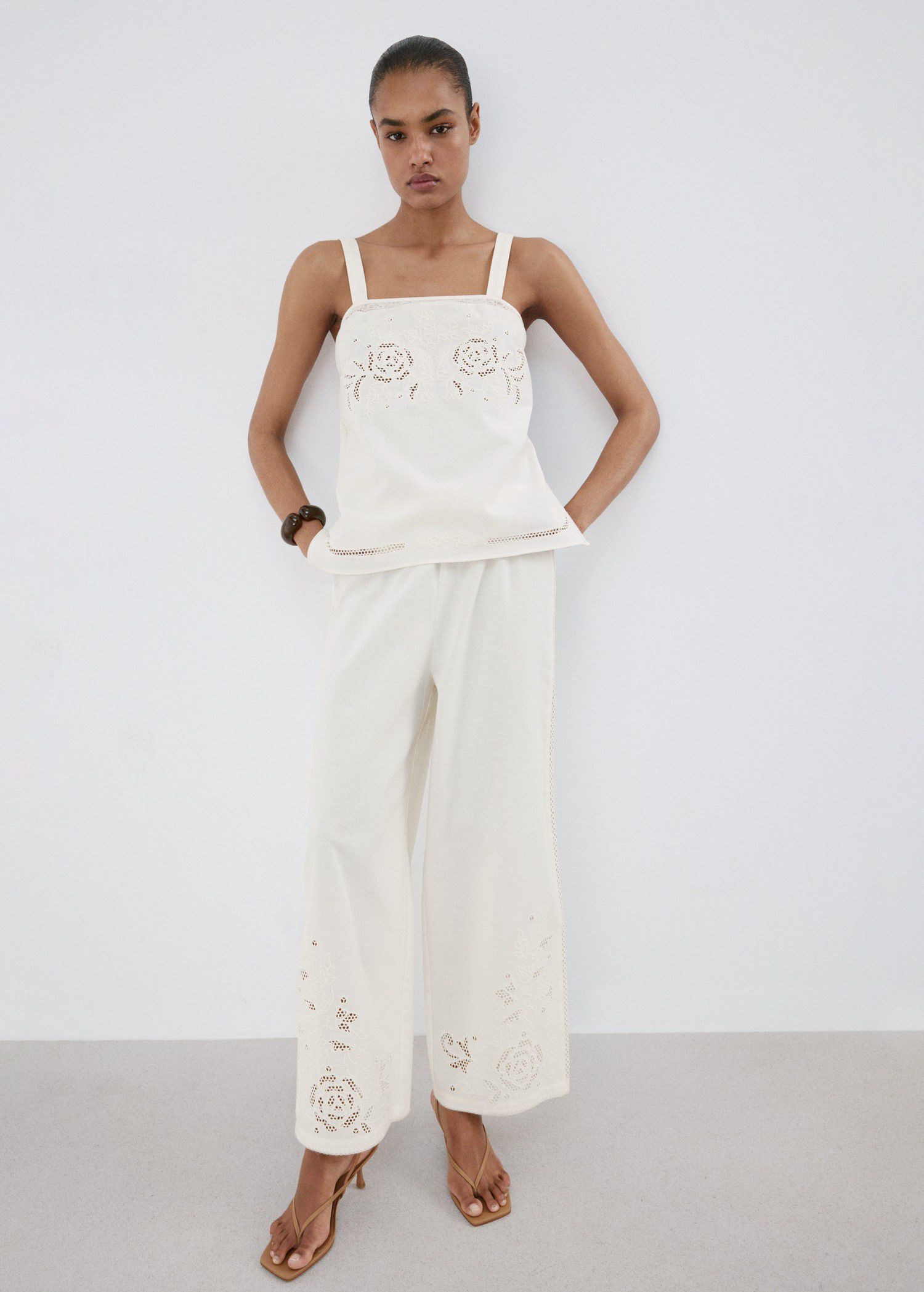 Embroidered broderie anglaise top