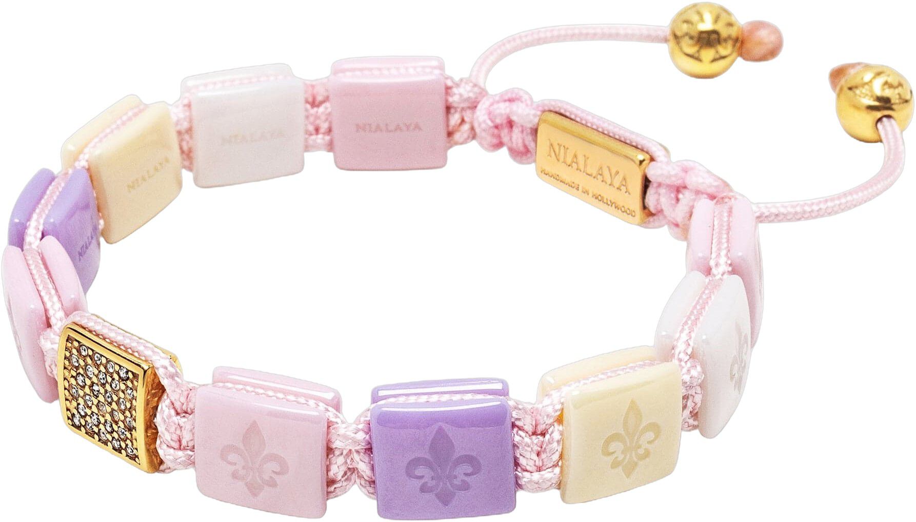Women's White, Cream, Soft Pink & Lavender Ceramic Flatbead