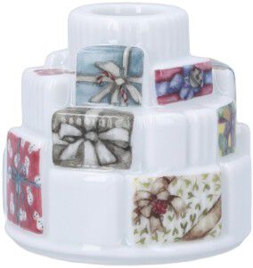 Hammersh&oslash;i Christmas Gaver lysestage &Oslash;7. 5 cm hvid m. deko