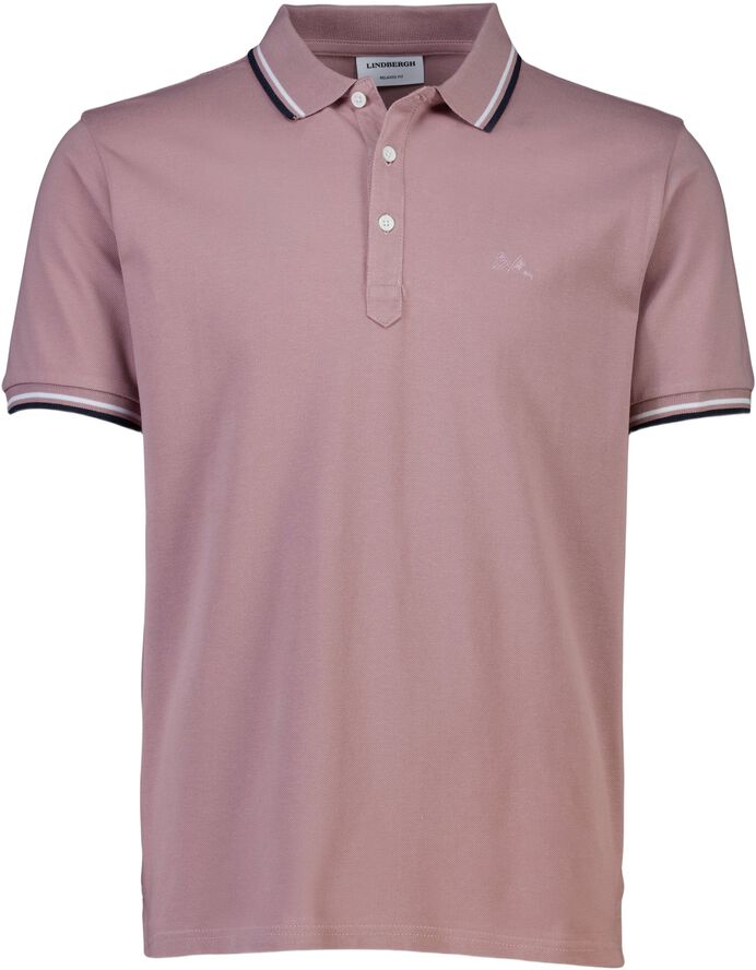 Polo shirt w. contrast piping