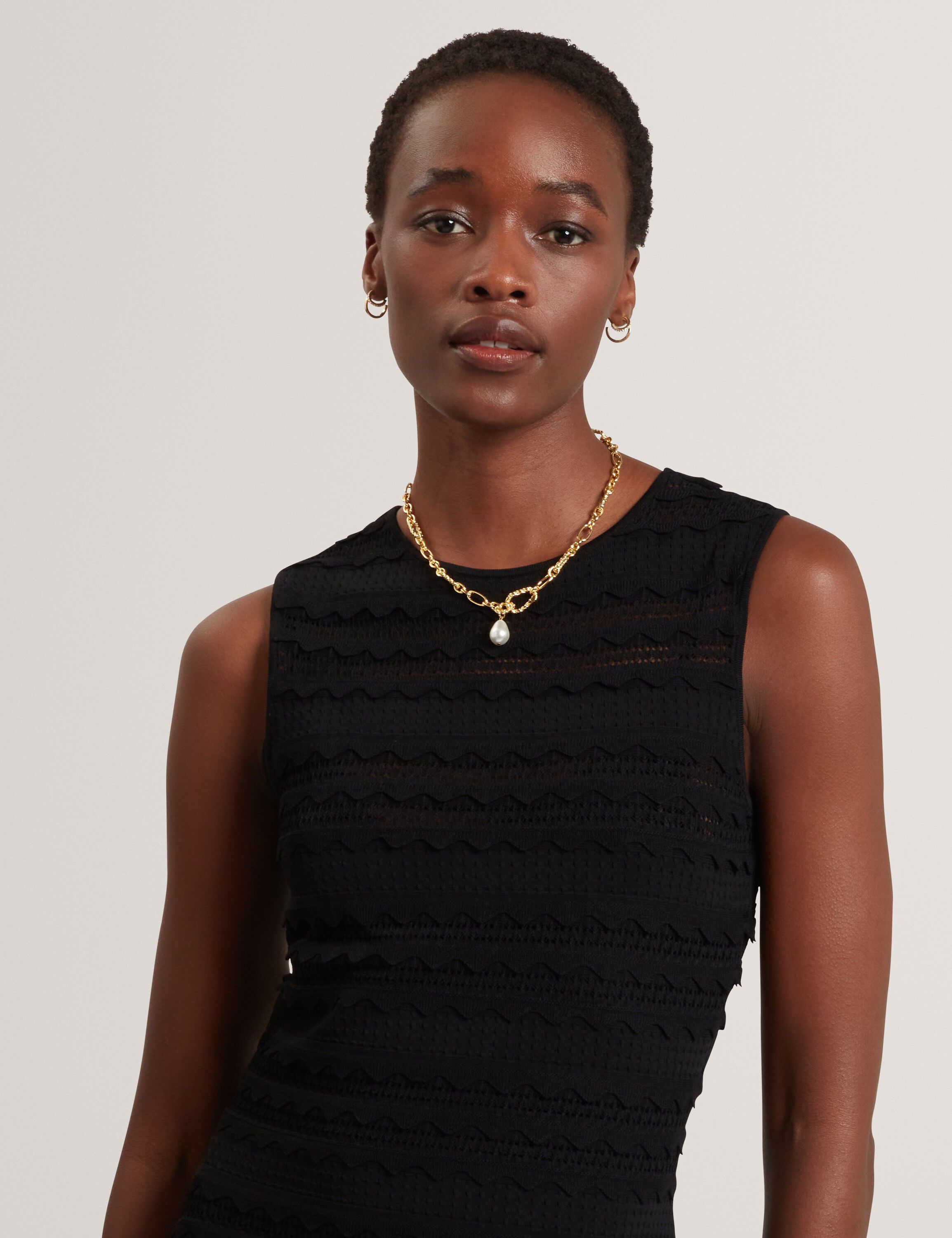 AVELA Knitted Mini Dress With Frill