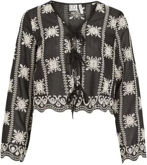 ROUNALA L/S V-NECK TIE TOP