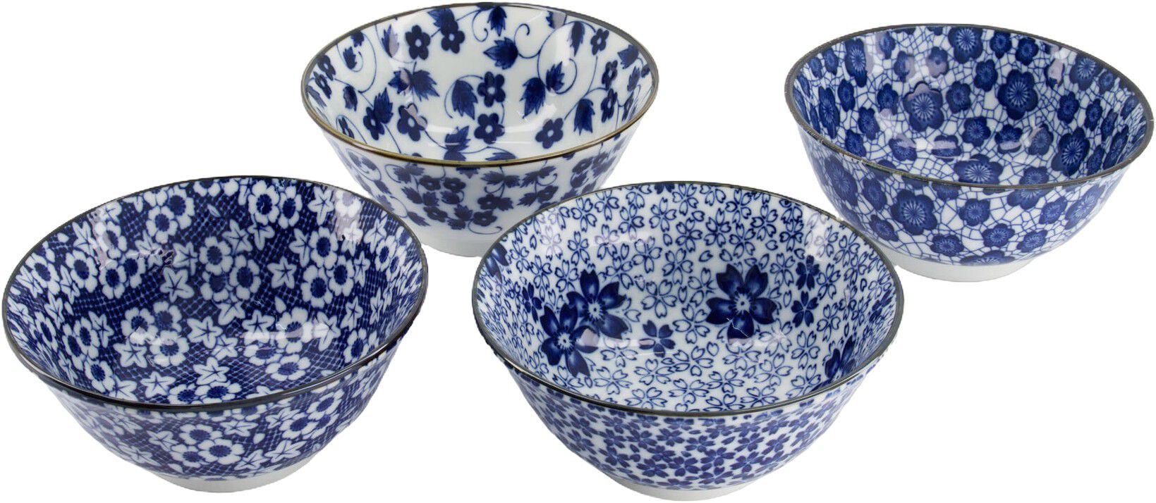 Mixed Bowls Tayo Bowl Giftset 4pcs 15x7cm 500ml Blue/White B