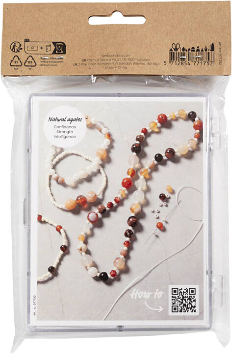 DIY Mix Smykker, Agater, str. 2,6-10 mm, hulstr. 0,8-1,8 mm,