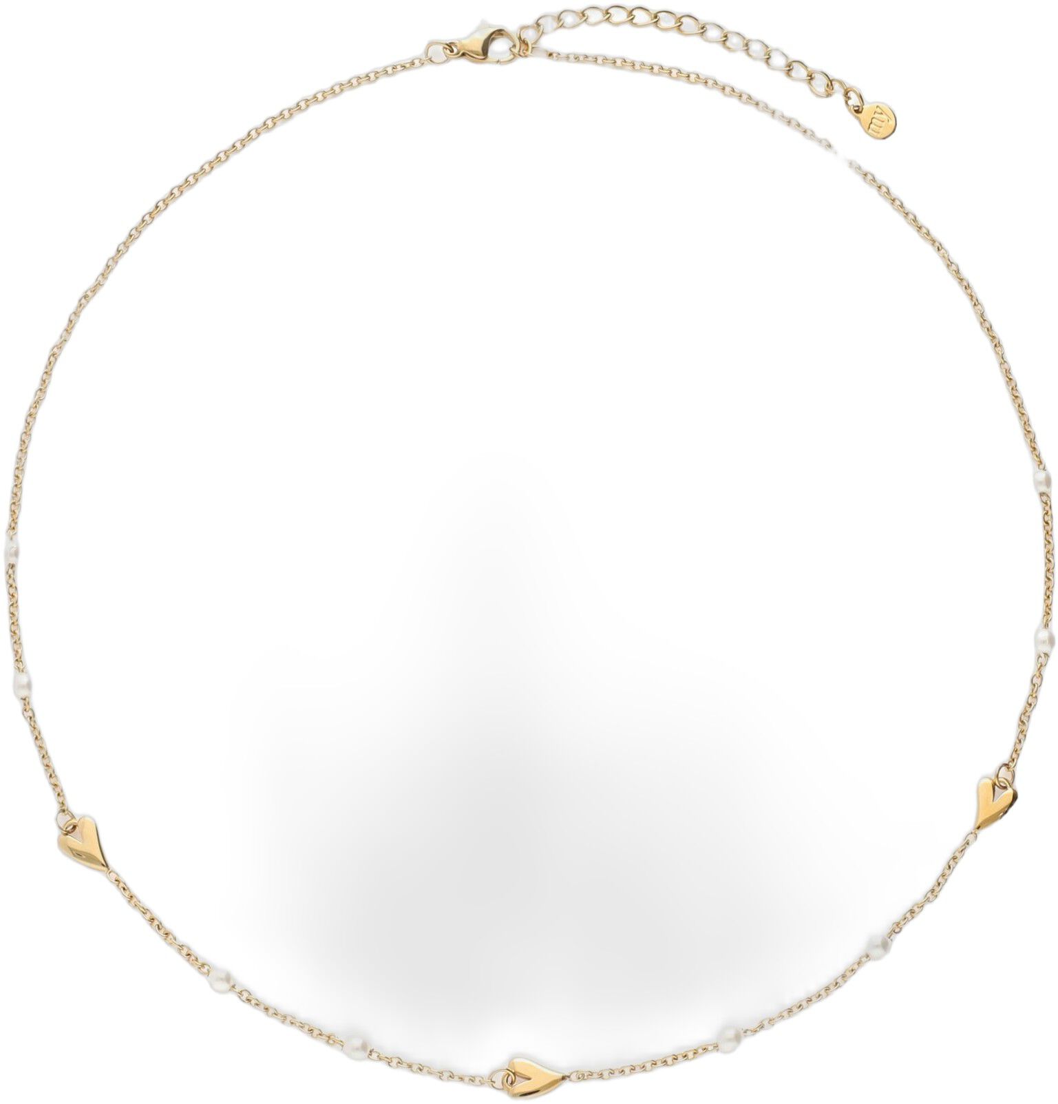 Necklace hearts & pearls