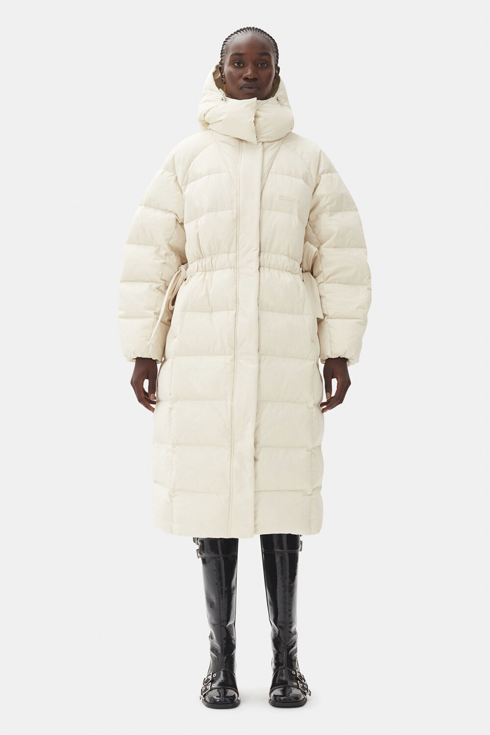 Tech Seersucker Puffer Coat