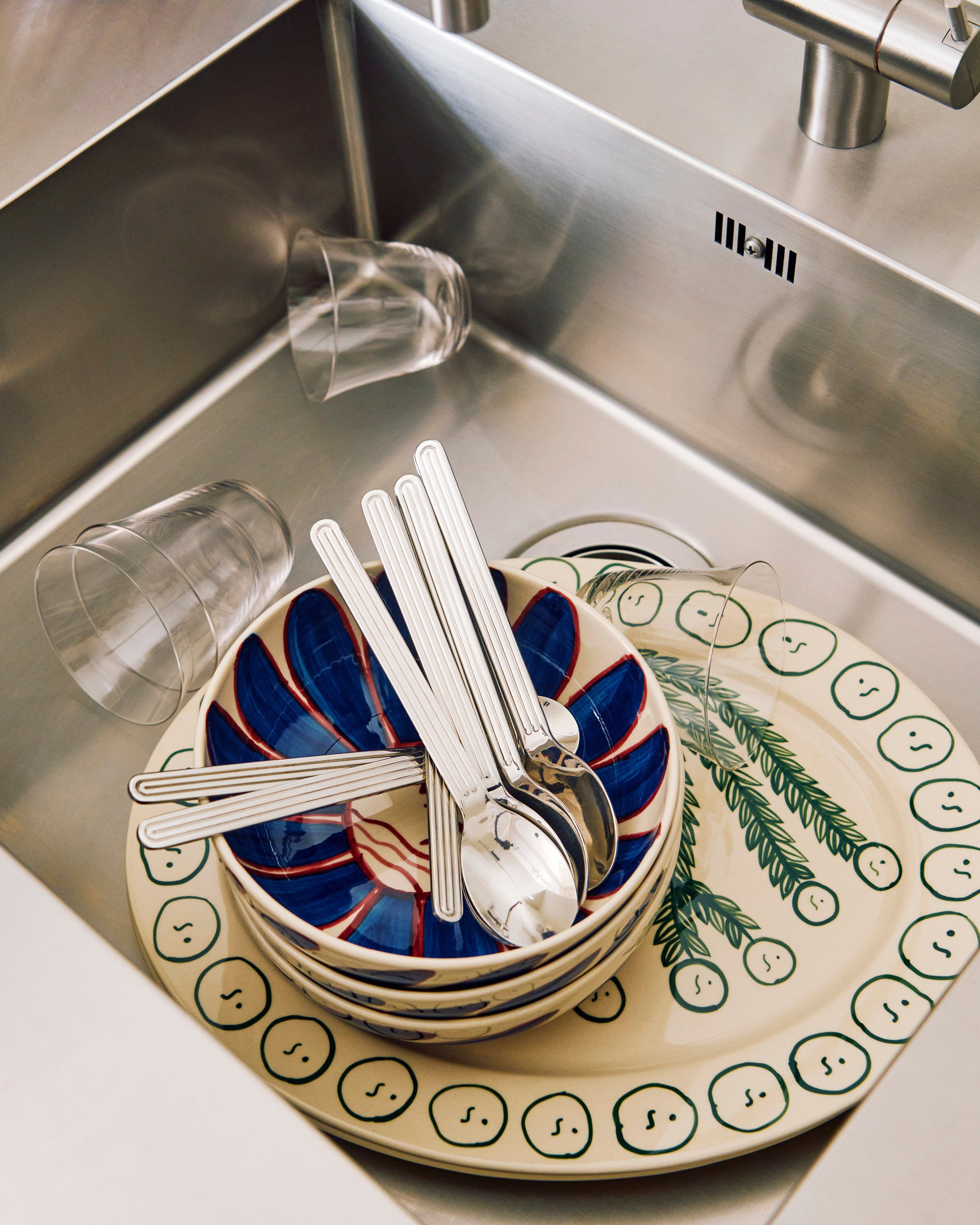 La Pittura Bowl - &Oslash;18 - Deep blue flower