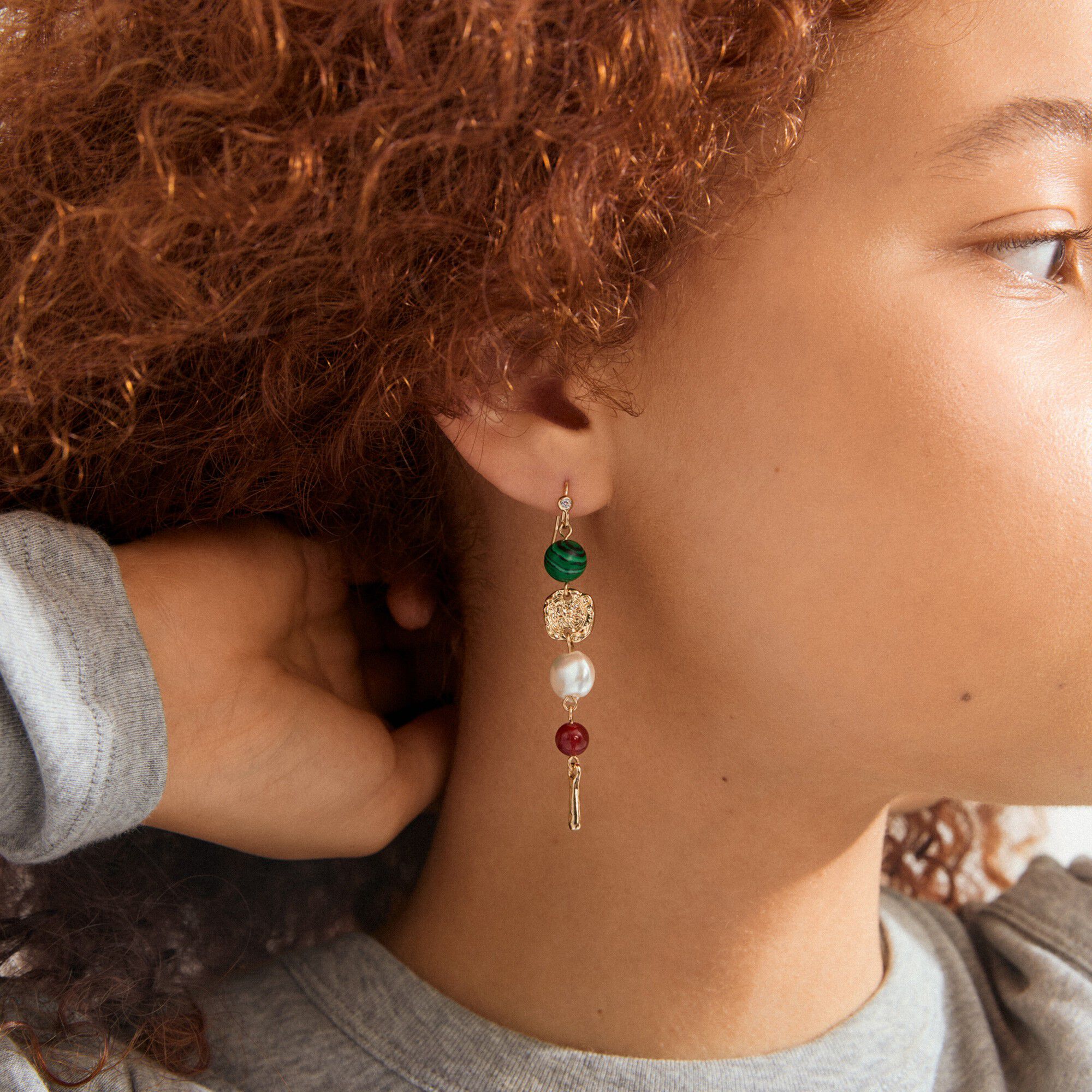 SENSE &oslash;reringe guldbelagt/multi