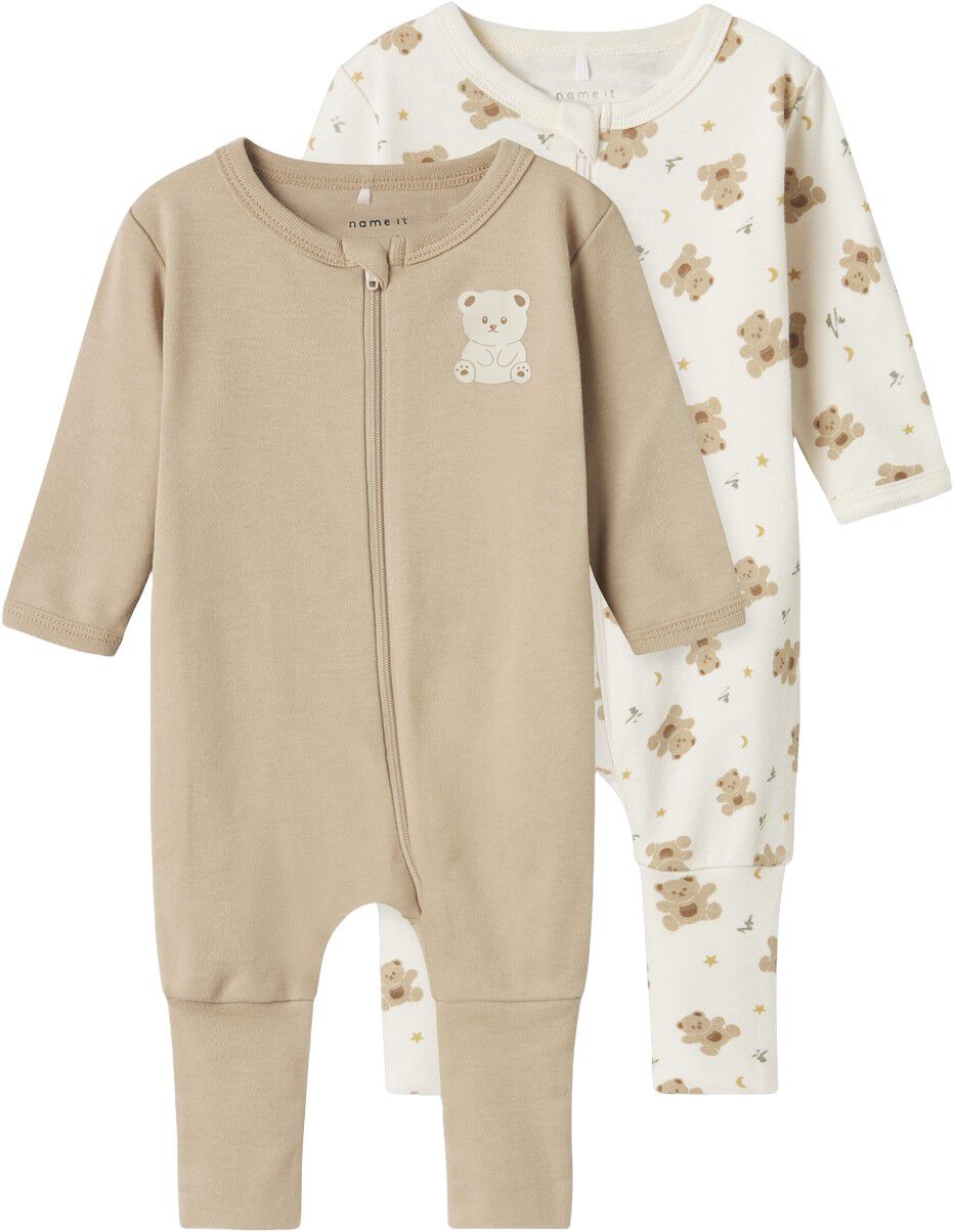 Nbnnightsuit 2P Zip Ff Jet Bear Noos