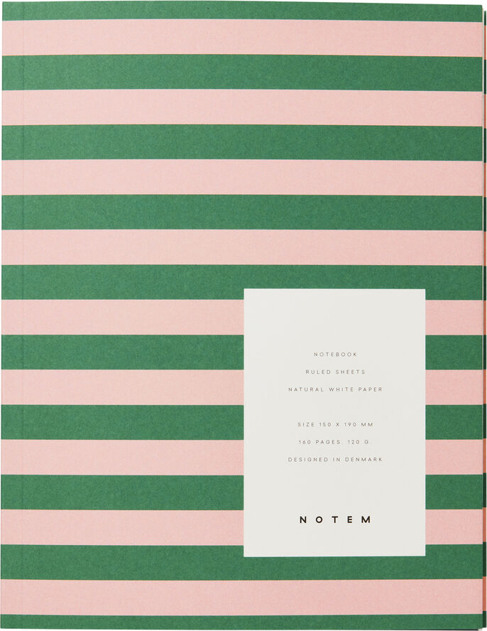 UMA Notebook, Flat-Lay - Medium, Green & Rose