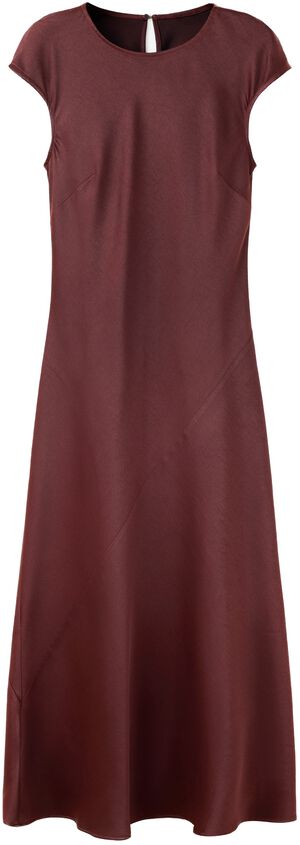 Midi dress with a round neck