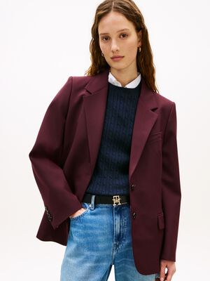 Relaxed Fit Wool Blend Blazer