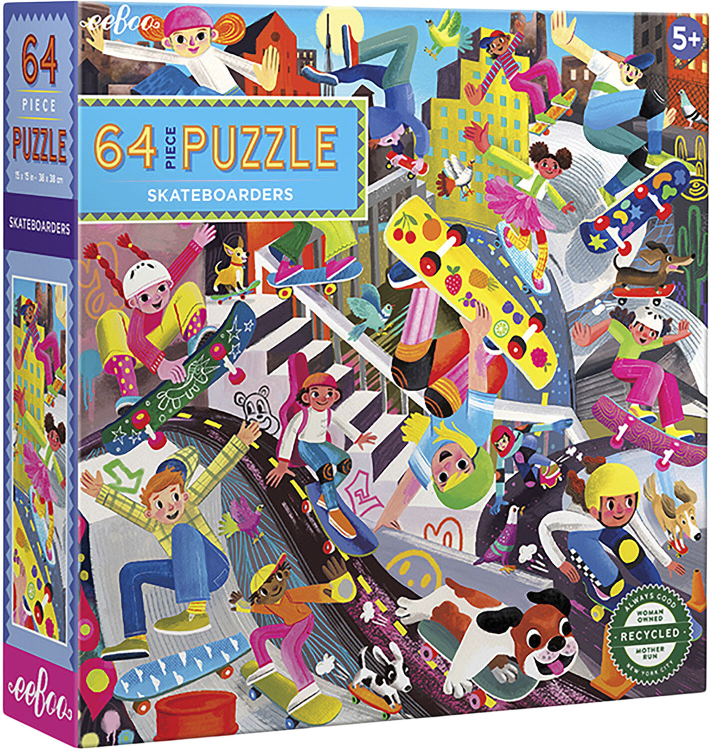 eeBoo - Puslespil 64 brk - Skateboarders