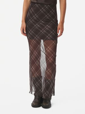 Marlise Check Mesh Skirt