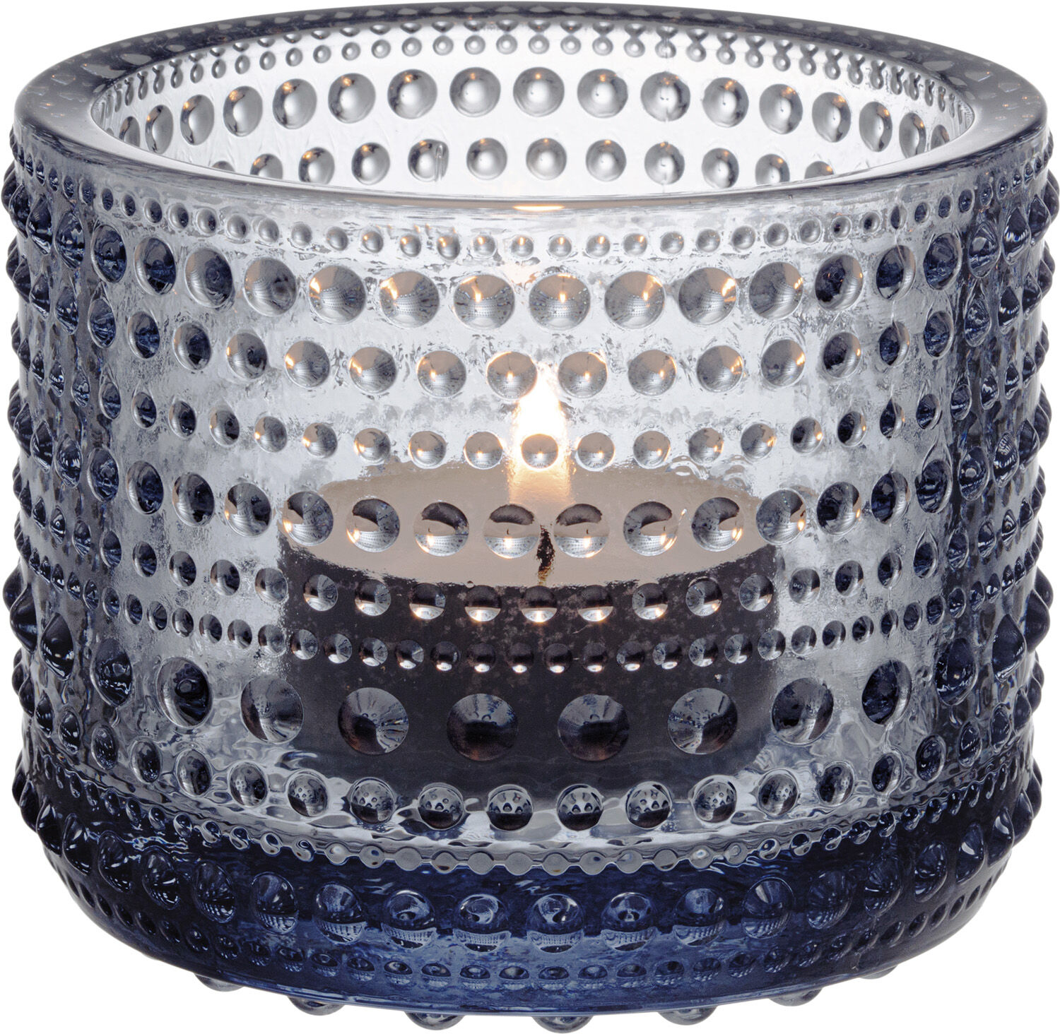 Kastehelmi fyrfadsstage 6,4cm - genbrugsglas