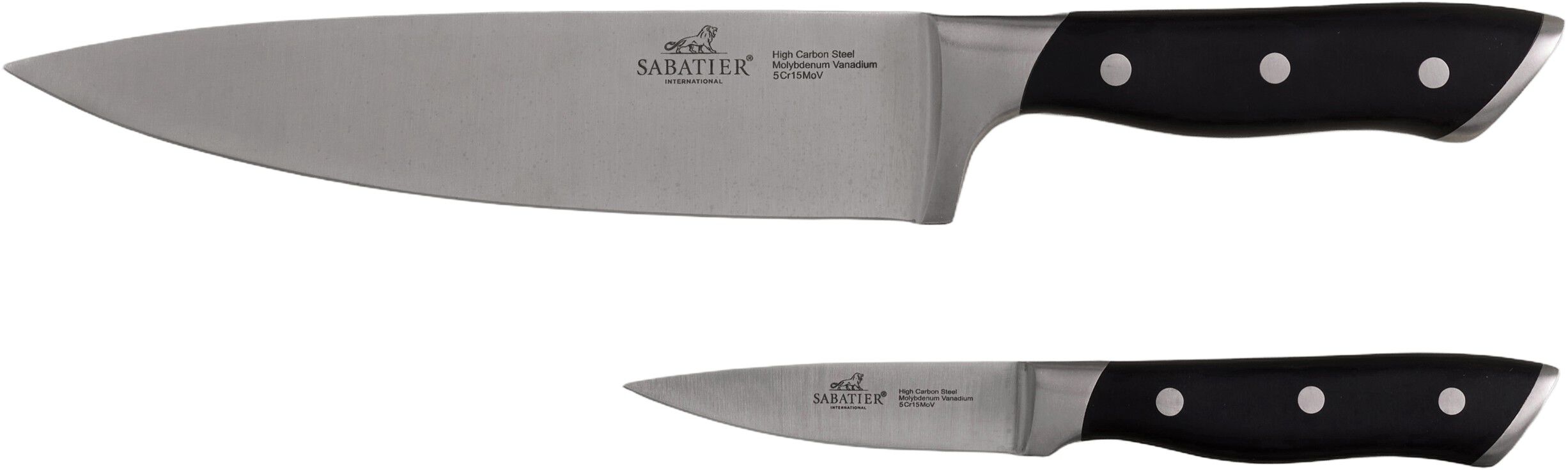 Knivset Hercules 2 delar St&aring;l/Svart ABS