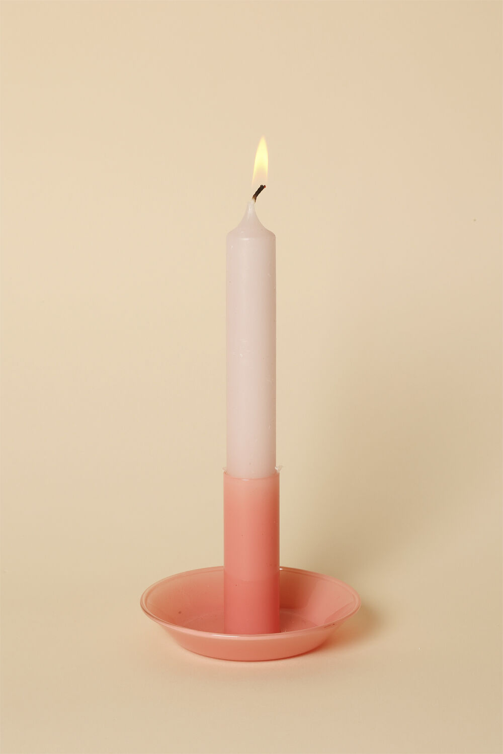 Glas lysestage, rosa, 10x&oslash;8 cm