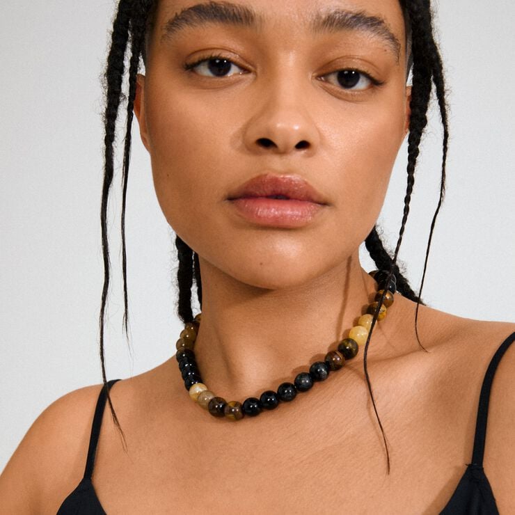 UNFOLD necklace gold-plated/brown