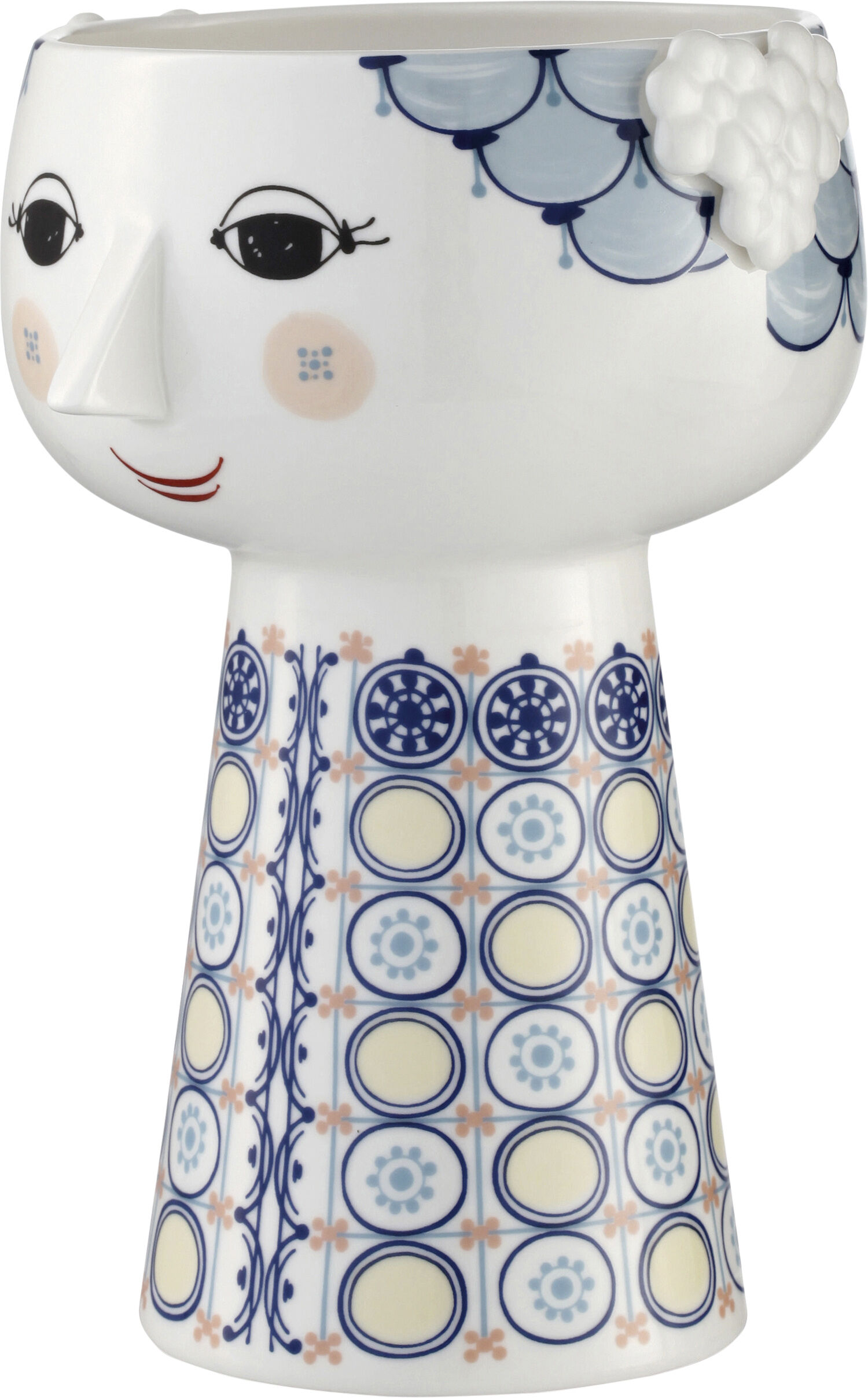 Eva Vase m&oslash;rk rosa H18,5