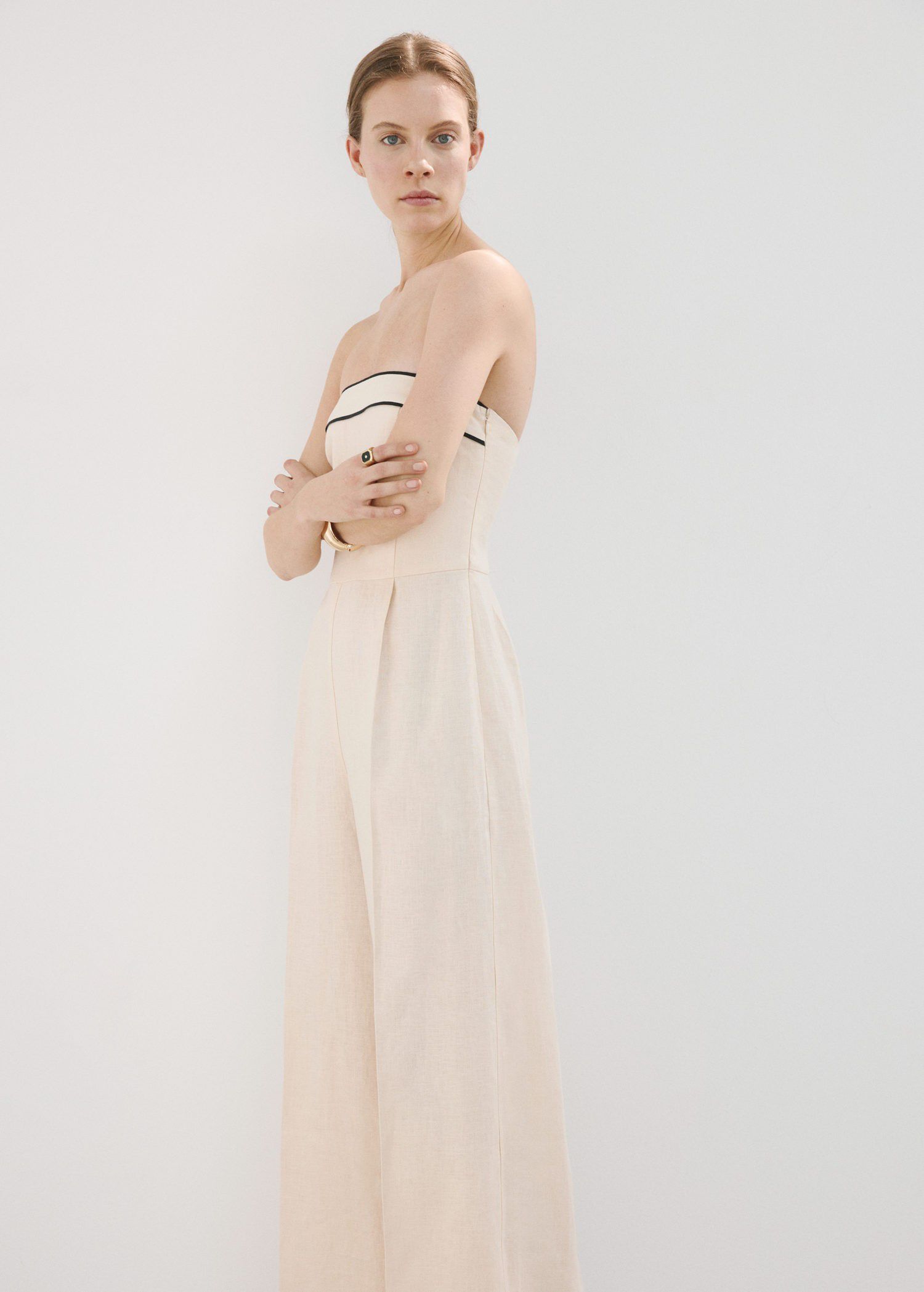 Linen bandeau jumpsuit