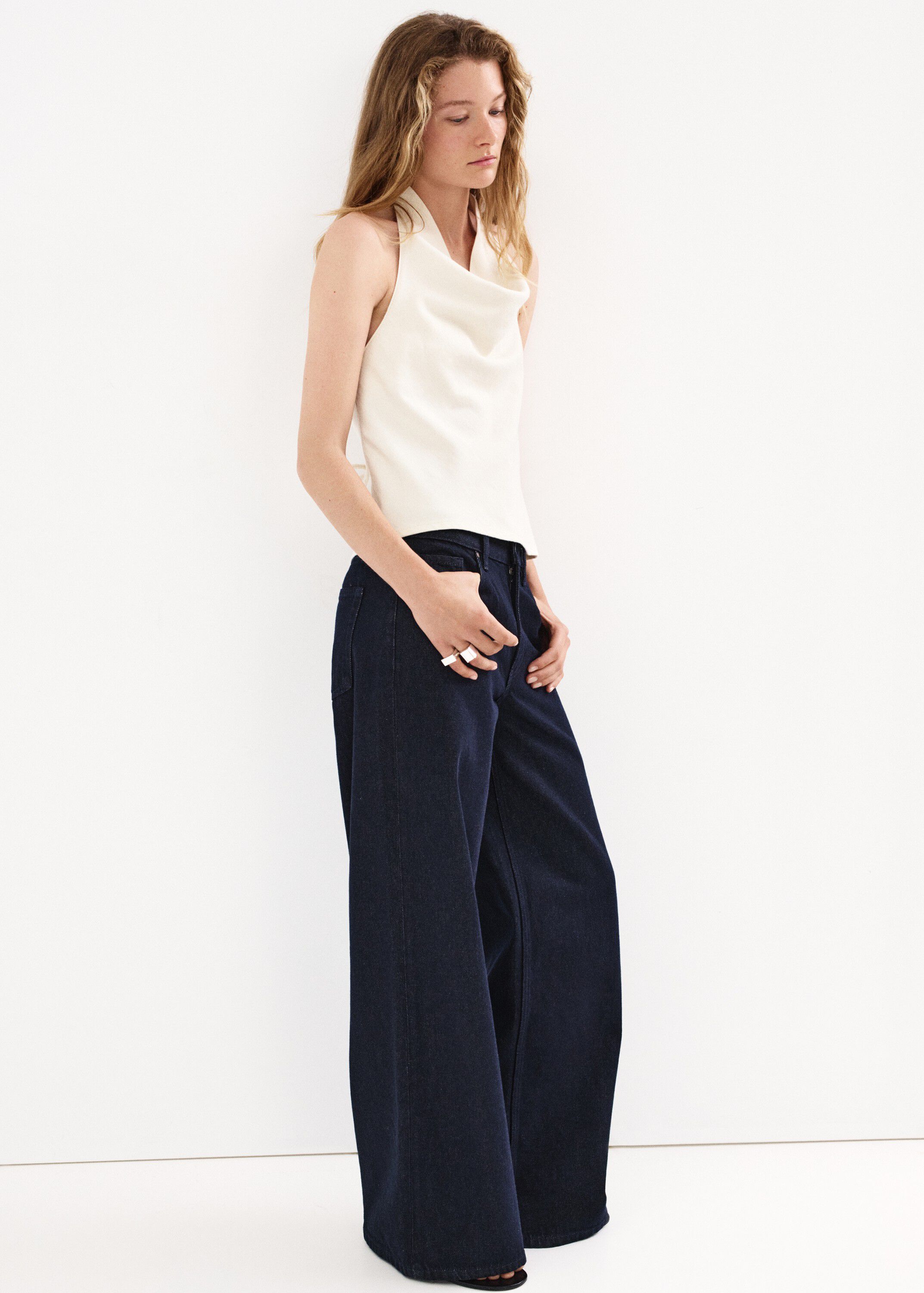 Draped halter top