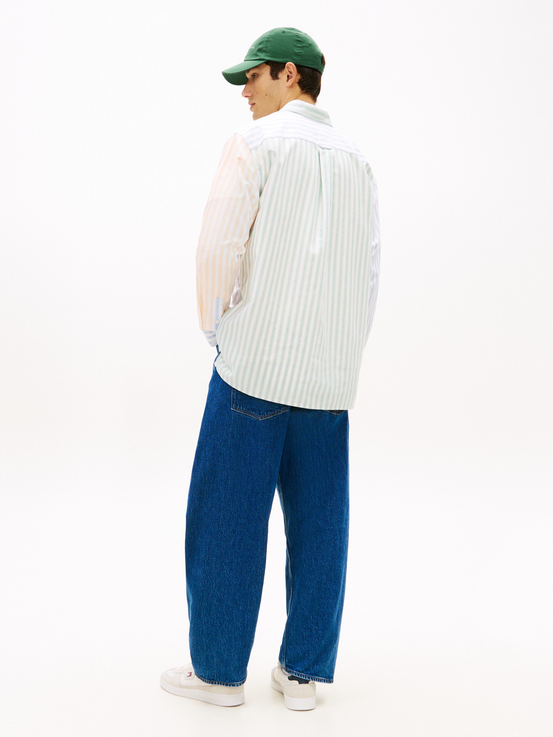 Relaxed Fit Colour-Blocked Stripe Oxford Shirt